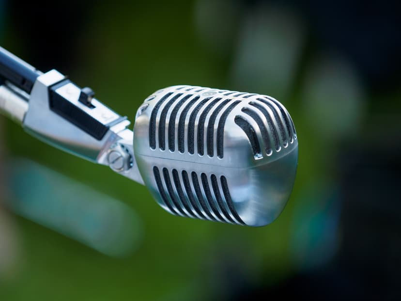 A vintage microphone — giving you back the microphone