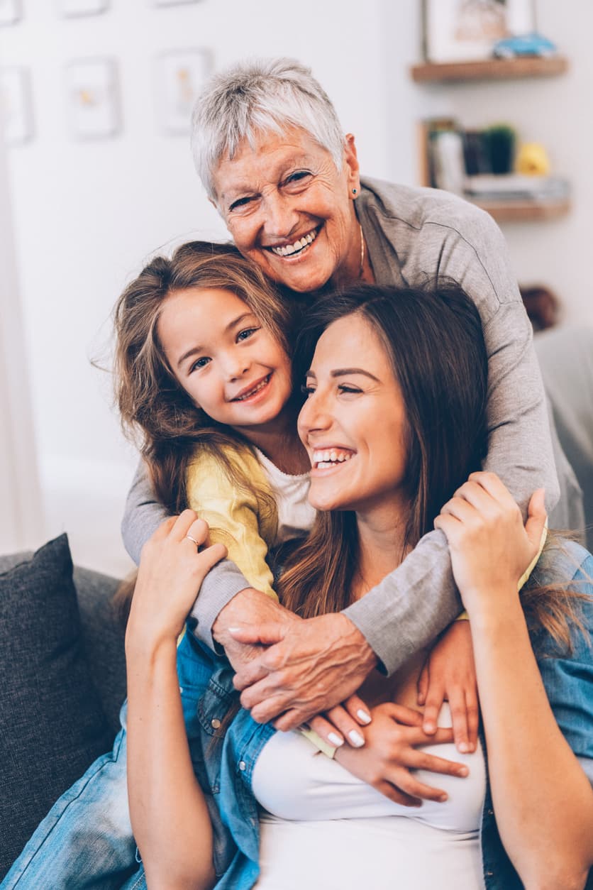 Three generations of women together